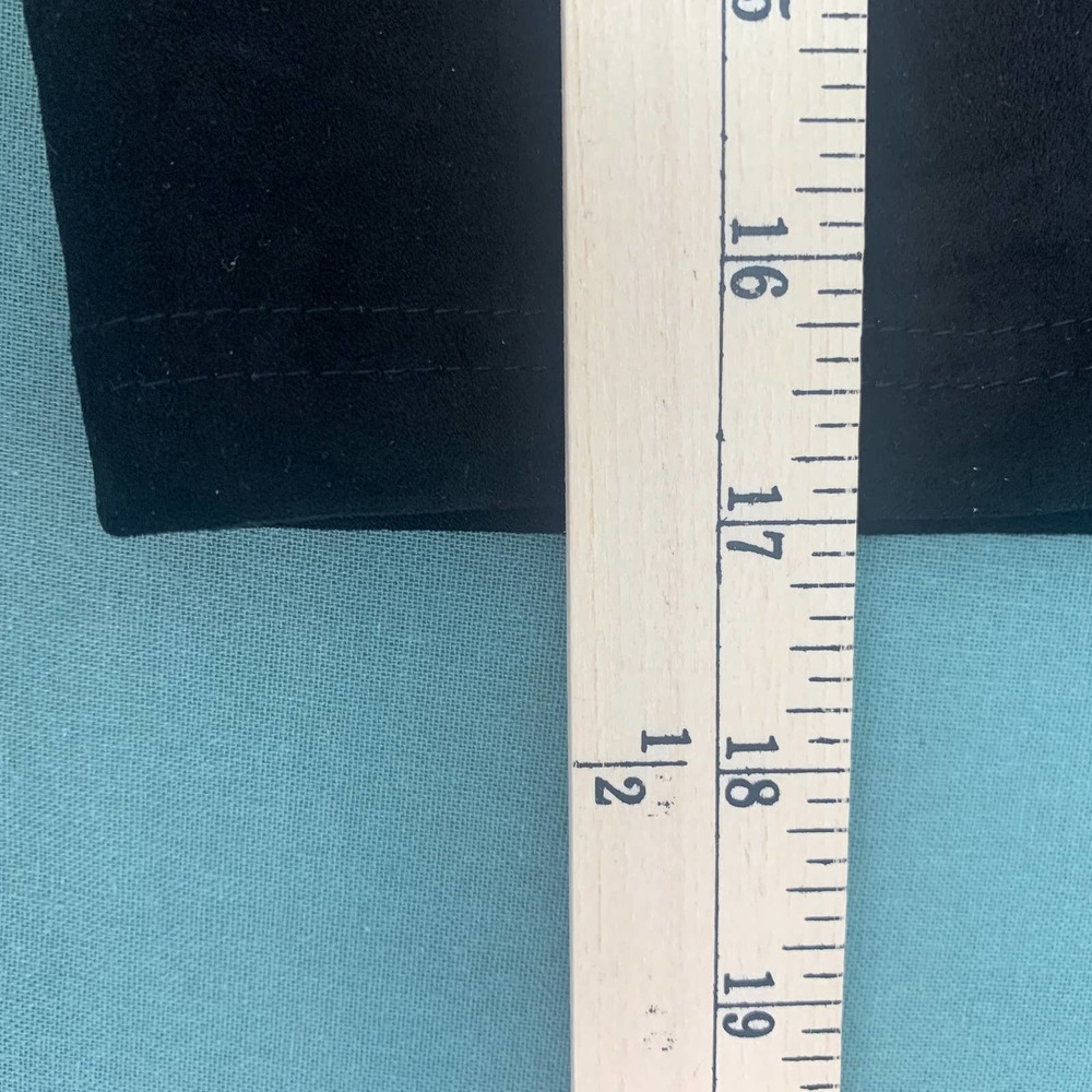 Dear‎ John Womens Skirt Size 25 Black Suede Faux Leather Mini Pockets Unlined - Picture 9 of 11